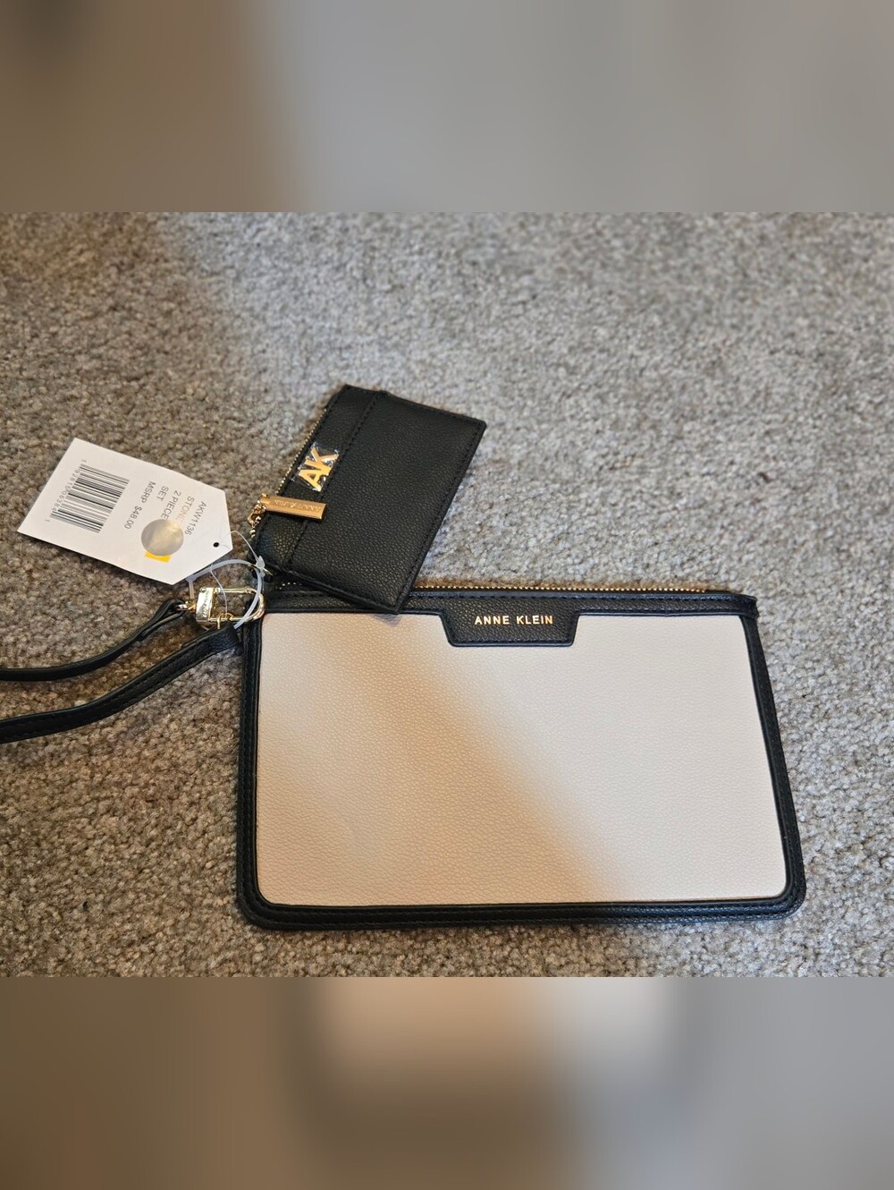Anne Klein NWT Colorblock Wristlet and Card Case 2 Piece Set